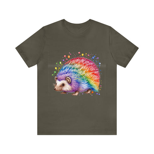 Rainbow Hedgehog - Short Sleeve Tee Army